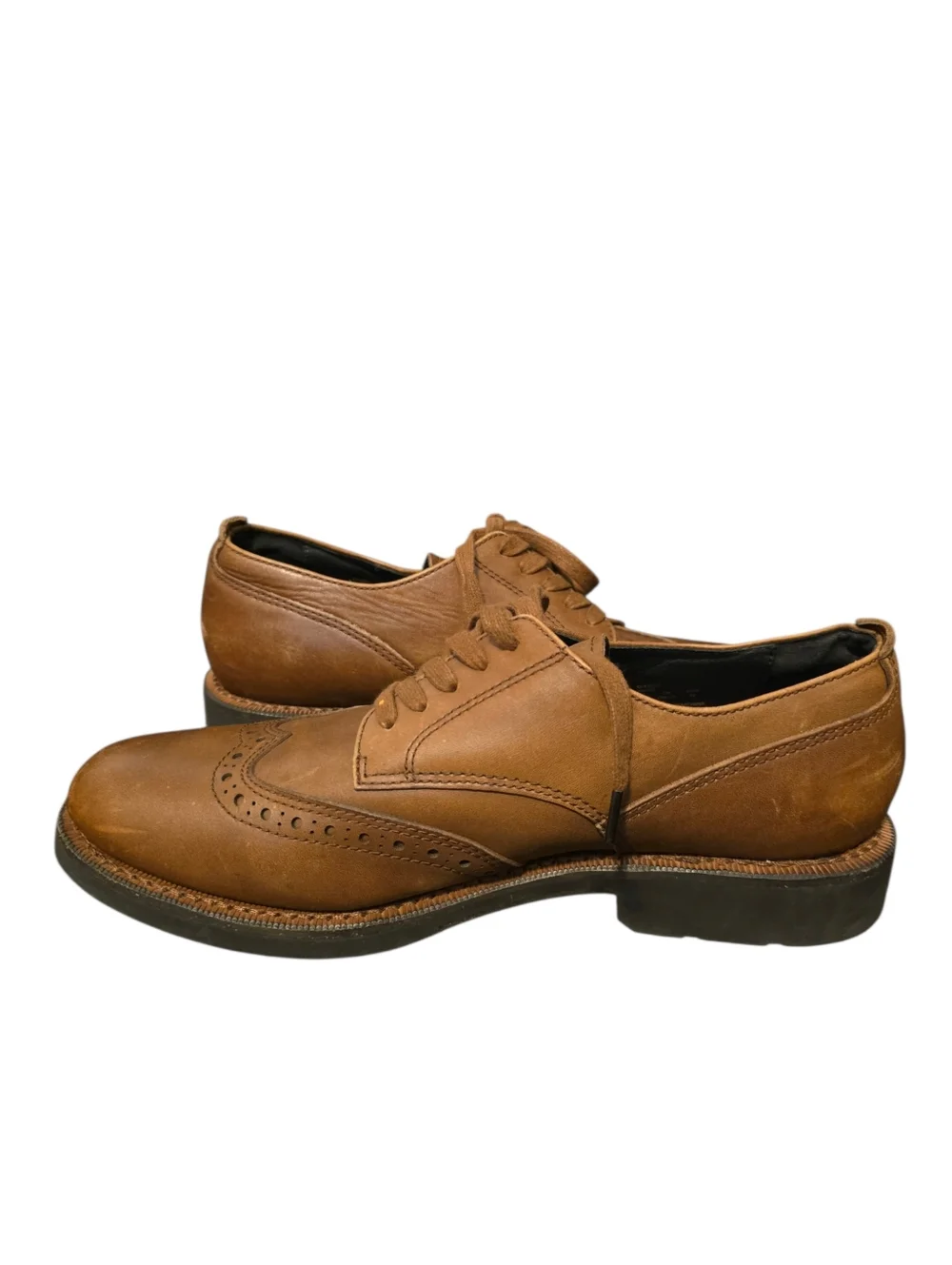 COACH Bleecker Wingtip Brogue Derby Shoes Brown Leather Lace-Up - Size 10D‎
